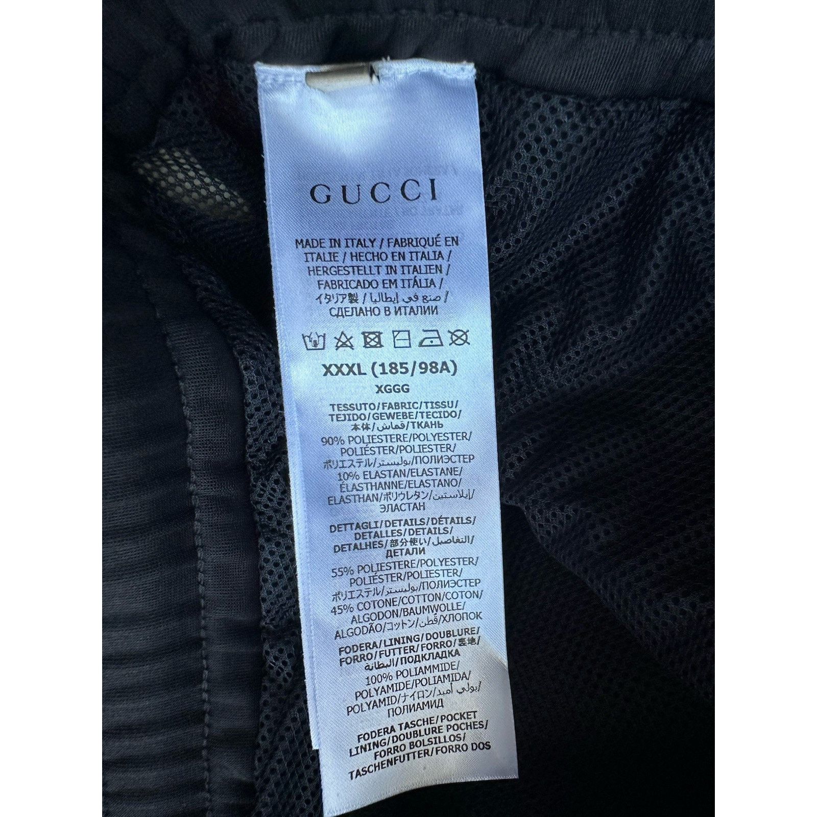 Gucci Neoprene Black Web Jogging Pants 3XL (36”) 698461