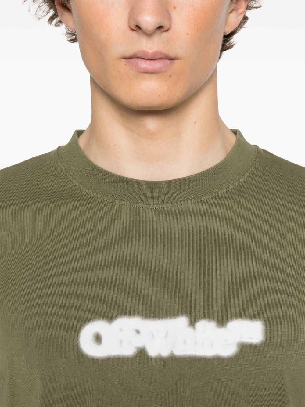 Off-White Khaki Spray Arrows Logo T-Shirt Size XXS / US 00 / IT 34 - 3 Thumbnail