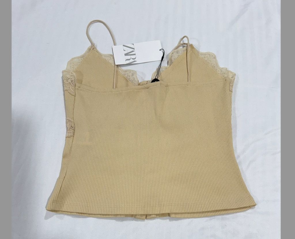 Zara Zara Buttoned Rib Lace Top Size L Size L / US 10 / IT 46 - 3 Thumbnail