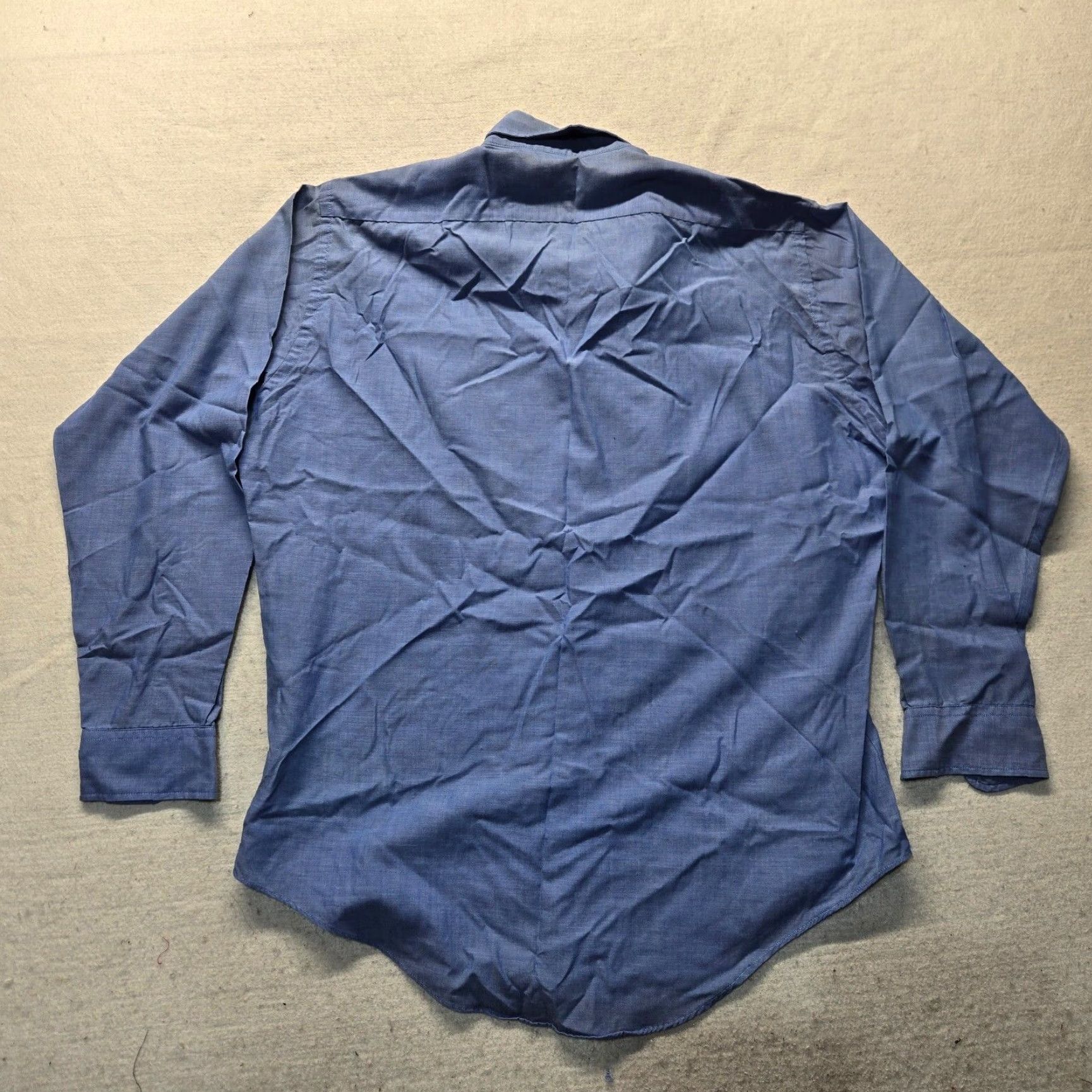 Vintage Ketch Dress Shirt Ketch Slate Blue Shirt Long Sleeve Button Up Adult Men's 16.5 34/35 Blue Solid 31 in 16.5 Col Size 42R - 7 Thumbnail