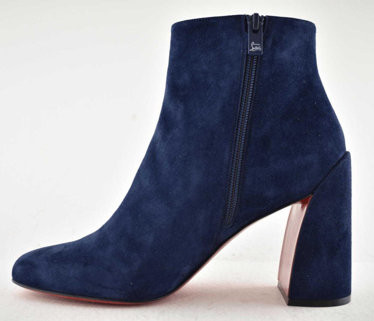 Turela 85 Zaffiro Blue Block Heel Short Ankle Bootie 40.5