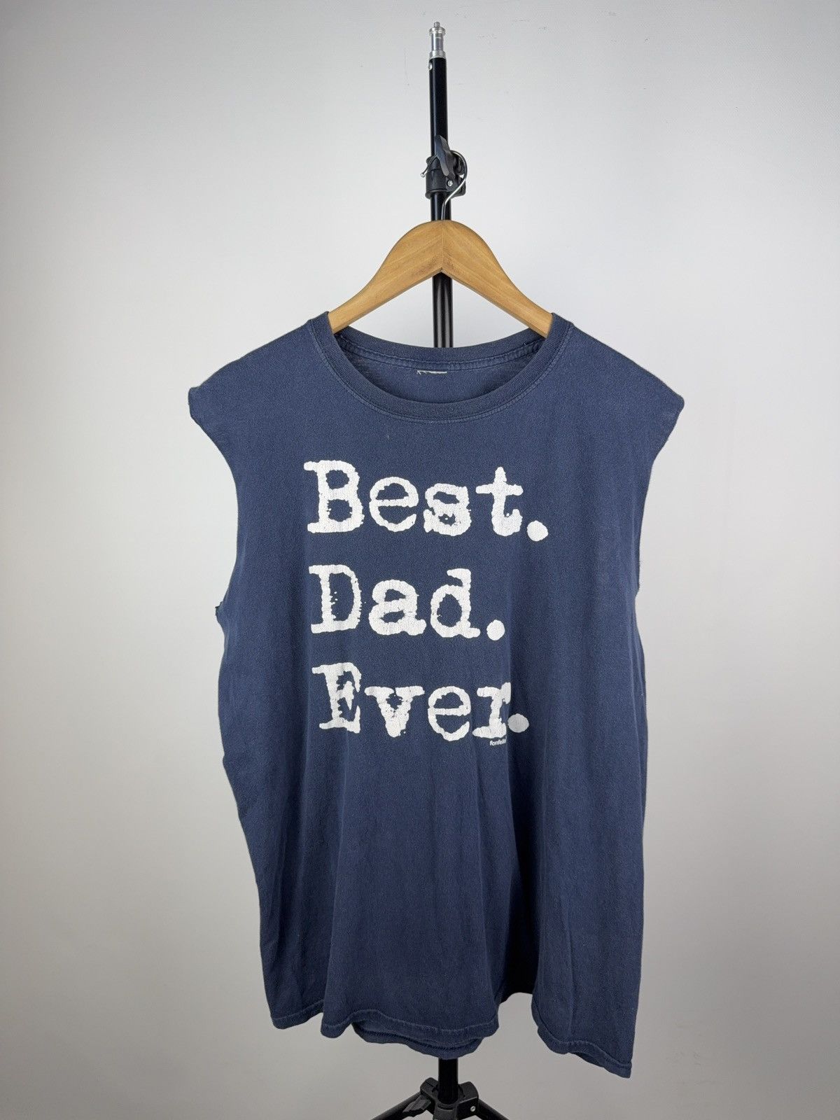 Vintage Funny Dad Sleeveless Tee “Best Dad Ever” Navy Blue Size US M / EU 48-50 / 2 - 1 Thumbnail