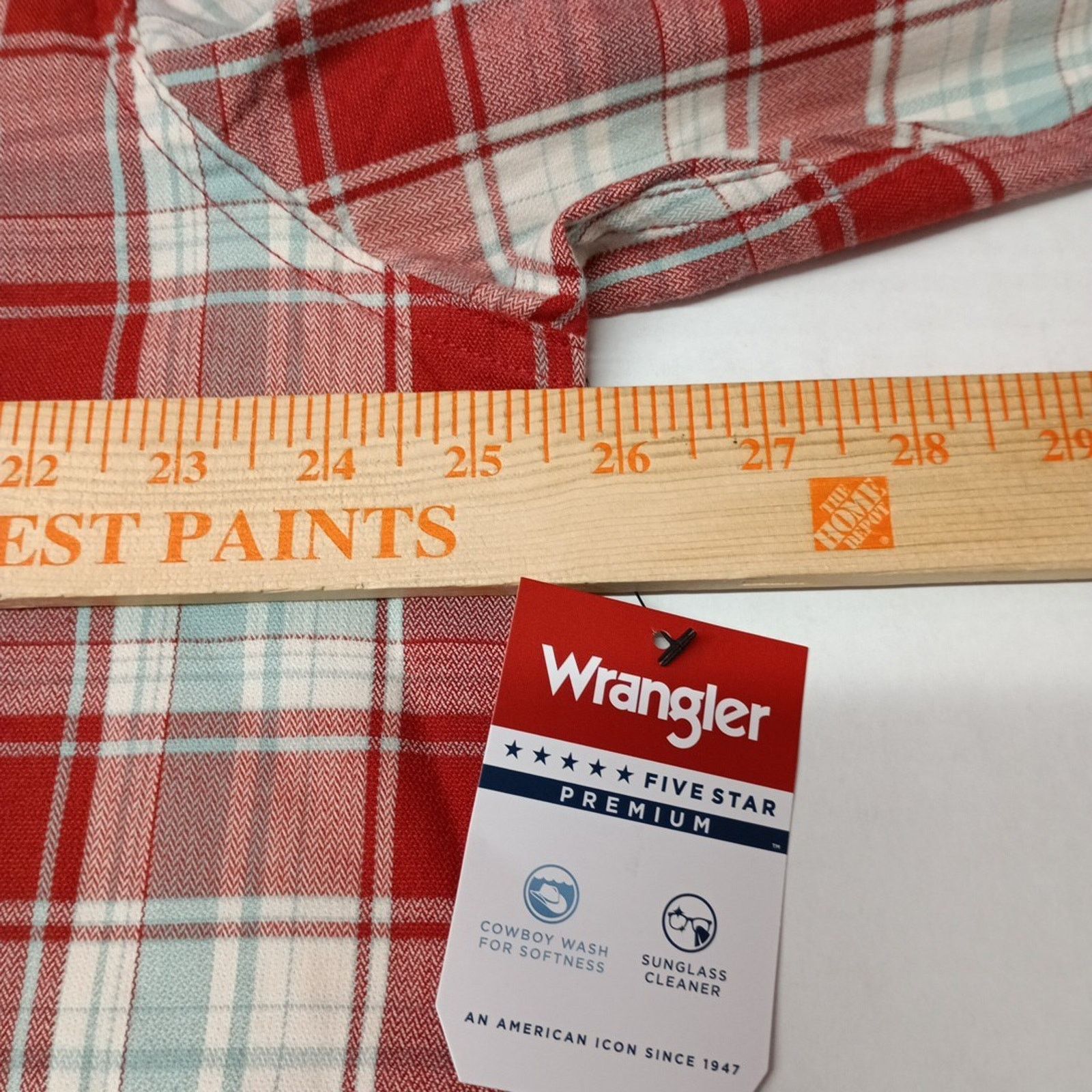 Wrangler Wrangler Cowboy Wash Shirt Men's Size XL Red Sky Blue Plaid Size US XL / EU 56 / 4 - 5 Thumbnail