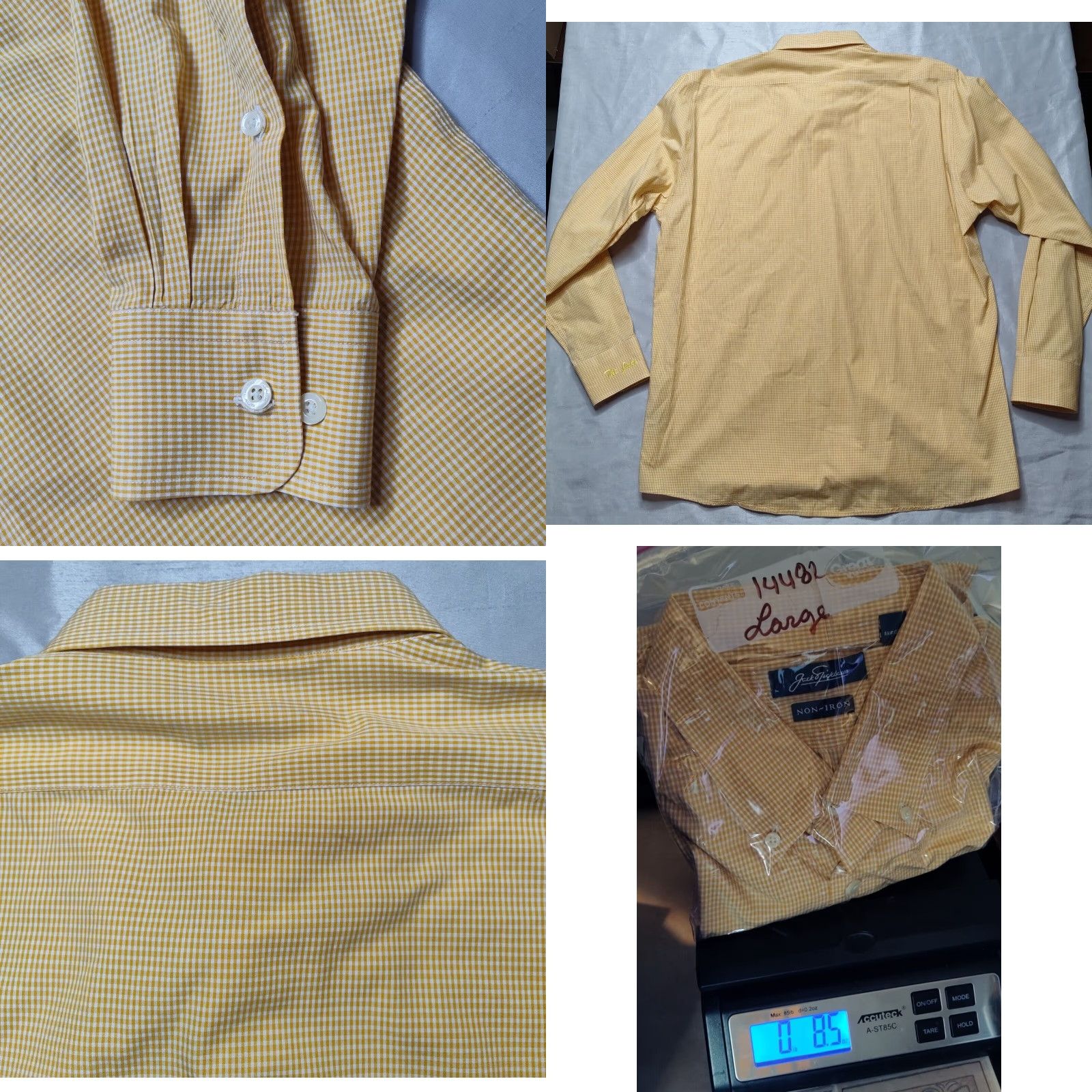 Vintage JACK NICKLAUS THE JAKE NON-IRON Men Large Orange GINGHAM Check Button Shirt EUC Size US L / EU 52-54 / 3 - 10 Thumbnail