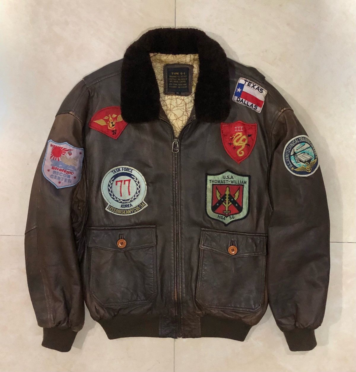 Avirex VTG 80s Avirex G-1 Patch U.S ARMY Air Forces Leather Jacket Size US XL / EU 56 / 4 - 4 Thumbnail