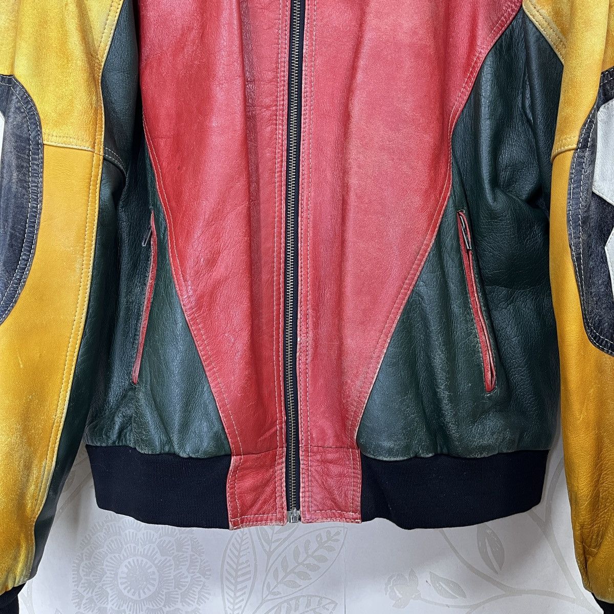 Genuine Leather × Vintage Vintage 8 Ball 🎱 Ong Ovine Leather Bomber Jacket Size US L / EU 52-54 / 3 - 13 Thumbnail