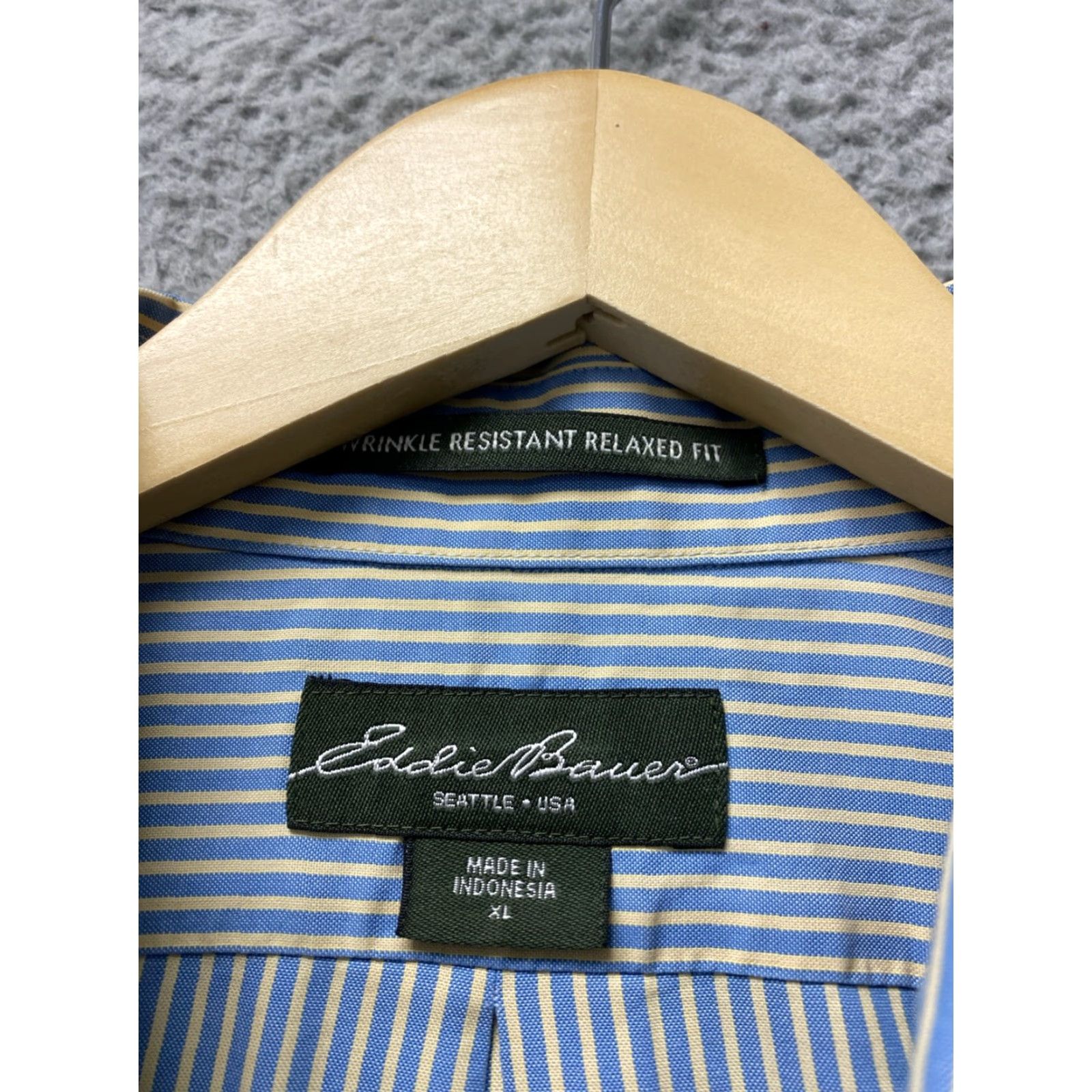 Eddie Bauer Eddie Bauer Men's Blue Striped Button Short Sleeve Shirt XL /127-44 Size US XL / EU 56 / 4 - 4 Thumbnail