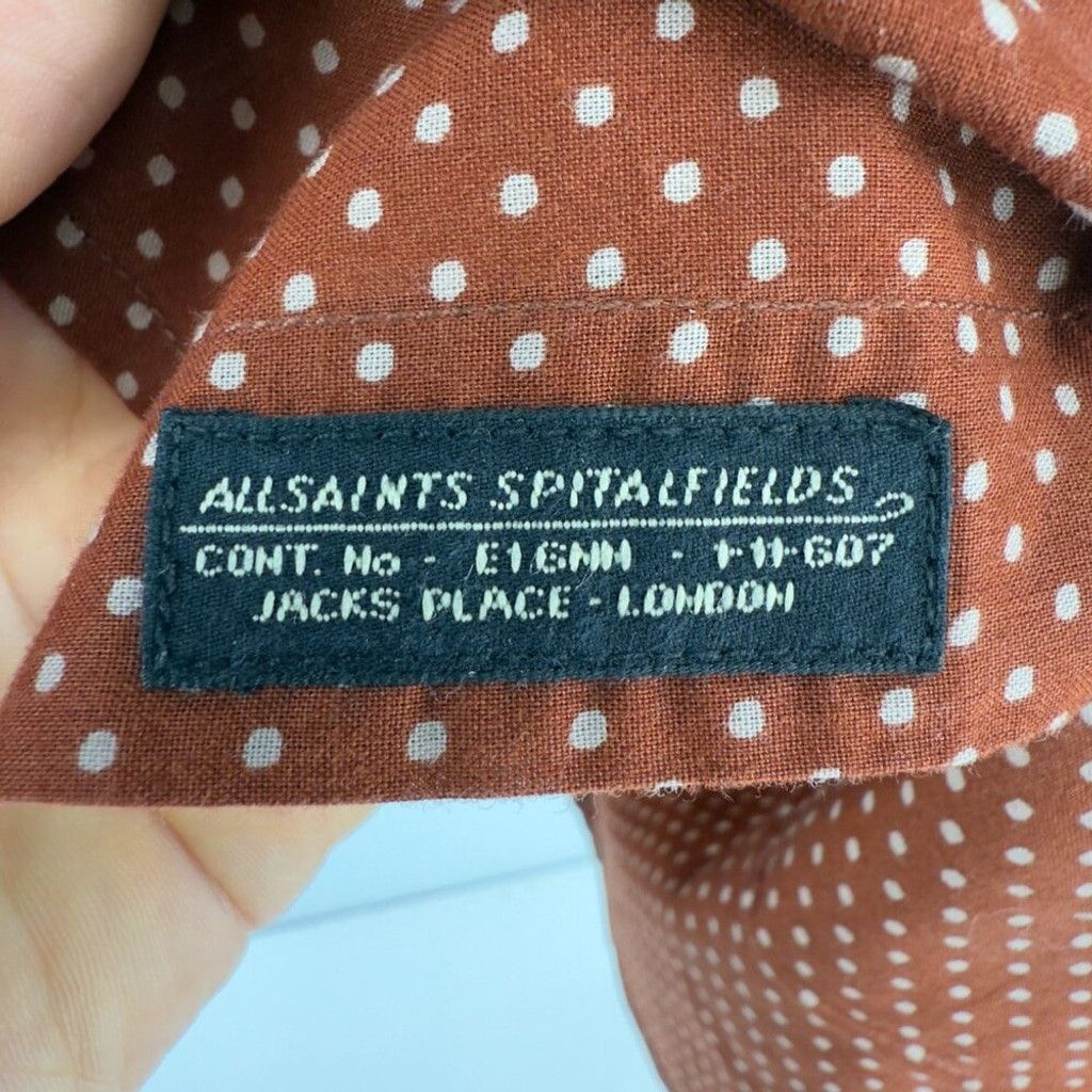 Allsaints ALLSAINTS Spitalfields Brown/Red Slim Fit Modern Shirt Sz XS Size US XS / EU 42 / 0 - 5 Thumbnail