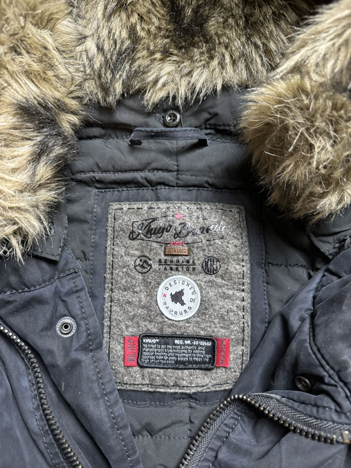 Vintage × khujo Vintage Y2K Khujo Asymmetrical Fur Hood Avantgarde Jacket Size US M / EU 48-50 / 2 - 7 Thumbnail