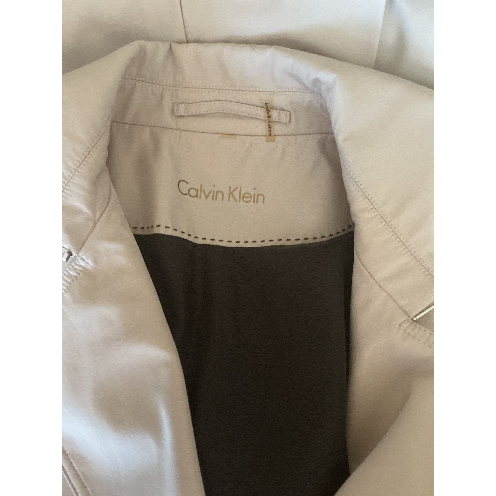 Calvin Klein CALVIN KLEIN DOUBLE BREASTED BELTED BEIGE RAIN COAT - NEW Size XL / US 12-14 / IT 48-50 - 7 Thumbnail