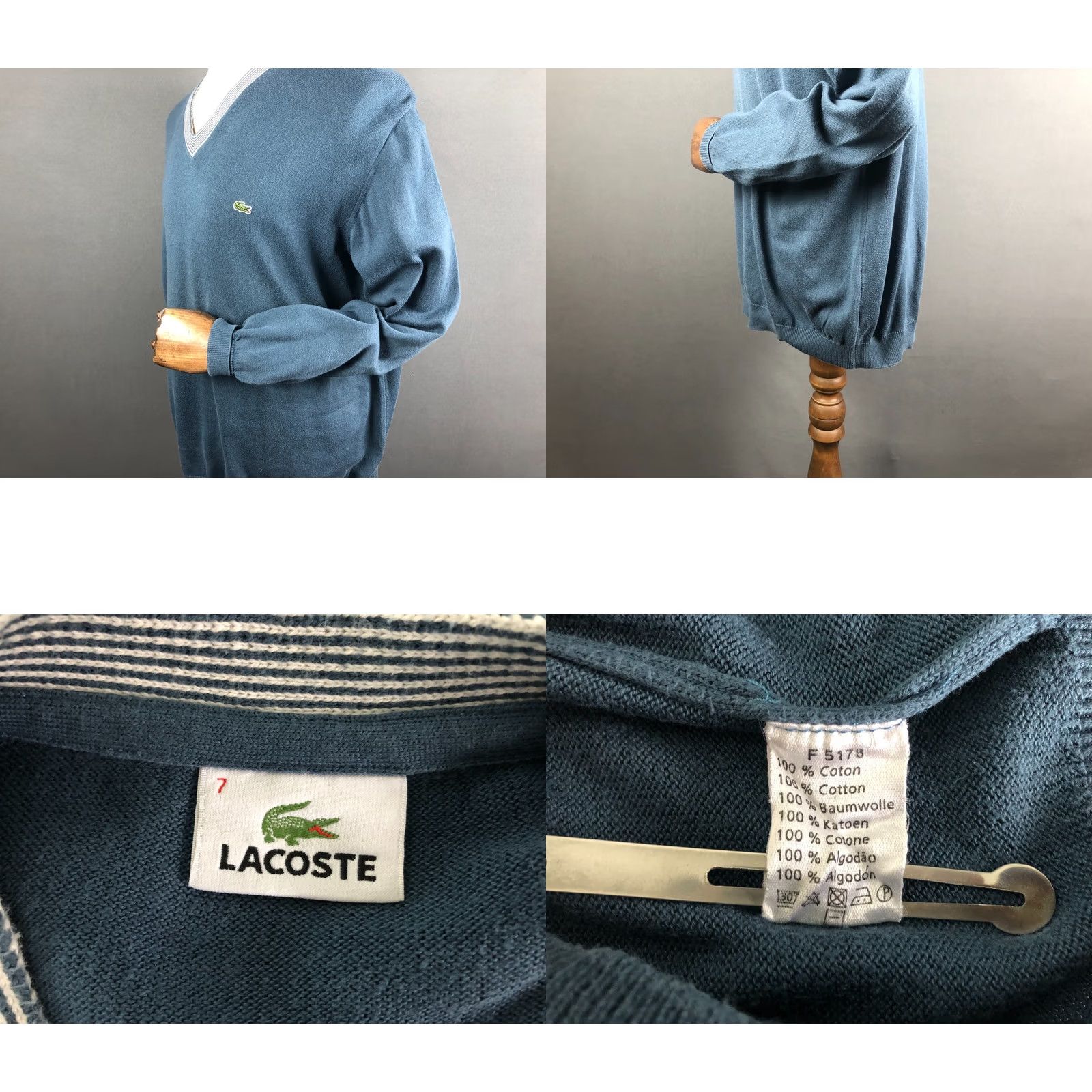 Lacoste Lacoste Men's Pullover Sweater Blue Cotton Size 7 Size US M / EU 48-50 / 2 - 8 Thumbnail