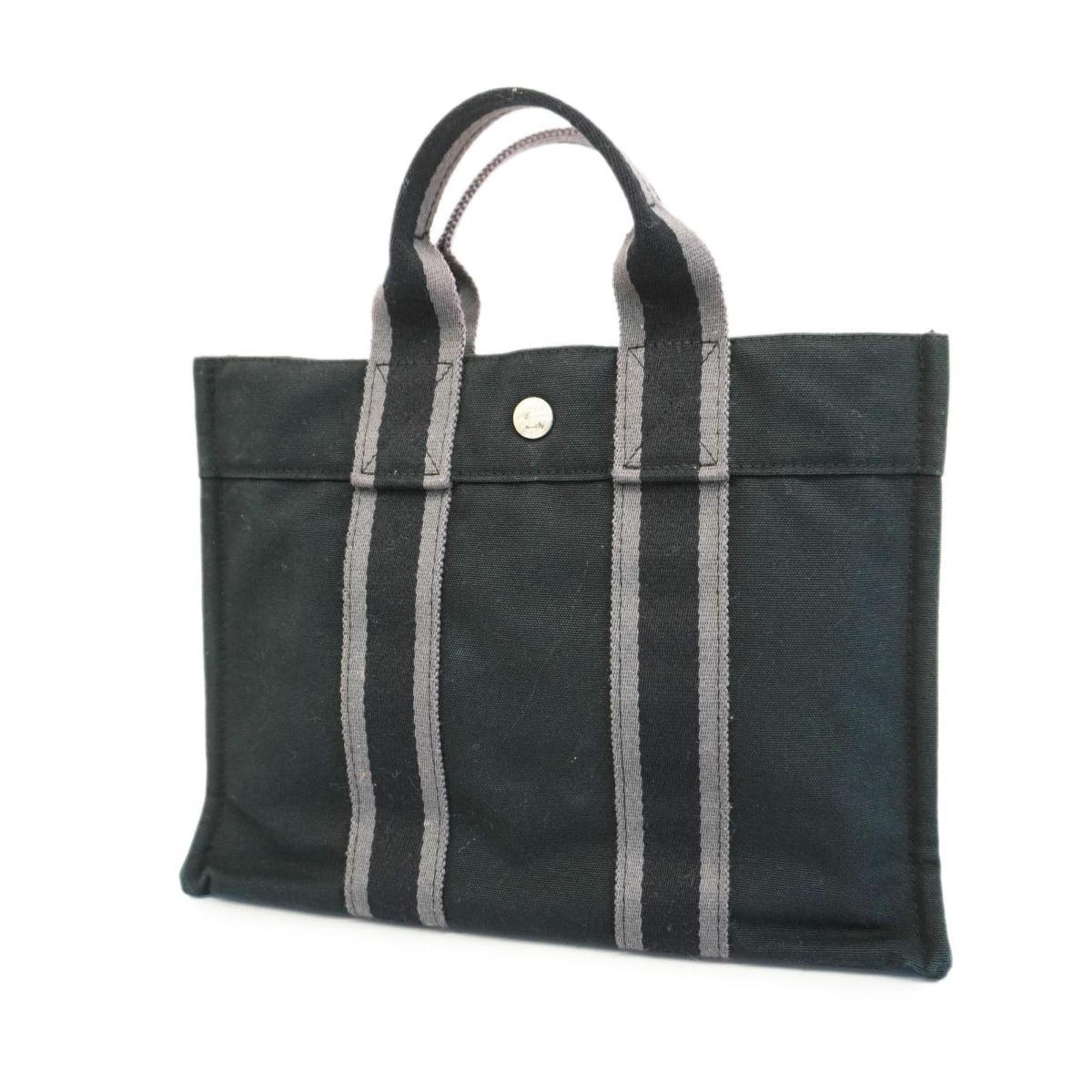 image of Hermes Tote Bag Foult Pm Canvas Black Women's