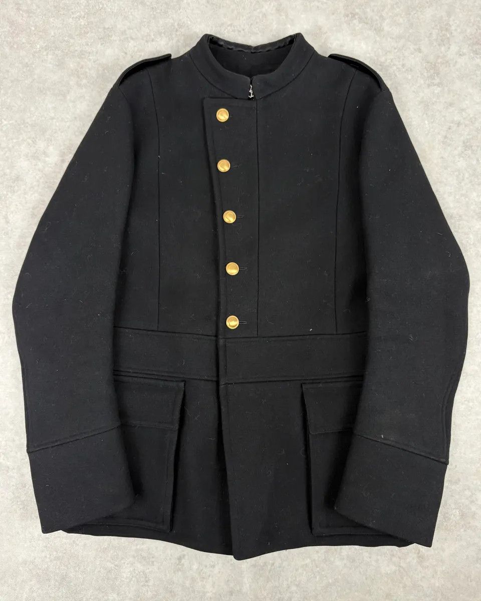 Gucci FW2003 Gucci Black Asymmetrical Buttoned Officer Classy Wool Jacket Size US S / EU 44-46 / 1 - 1 Thumbnail