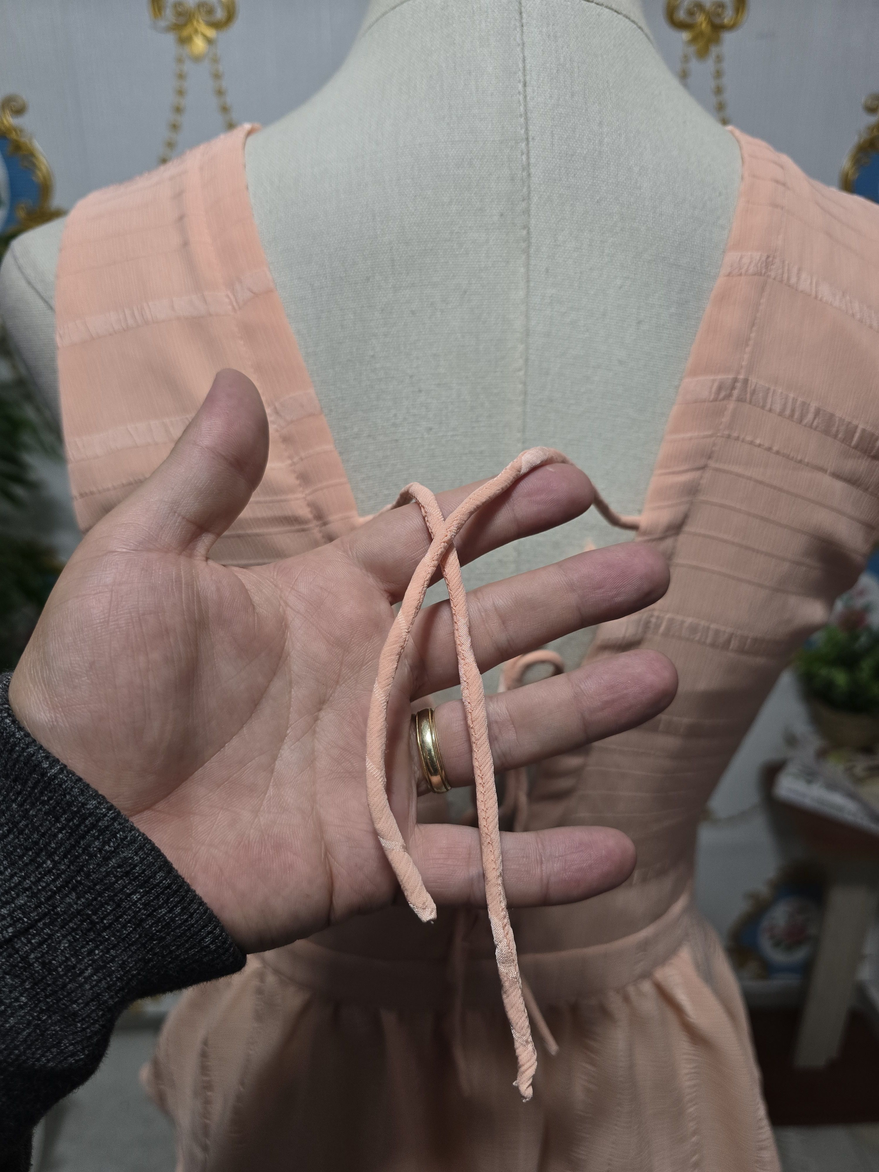 Armani Exchange Armani Exchange, Peach Peplum Sleeveless Top Size S / US 4 / IT 40 - 10 Thumbnail