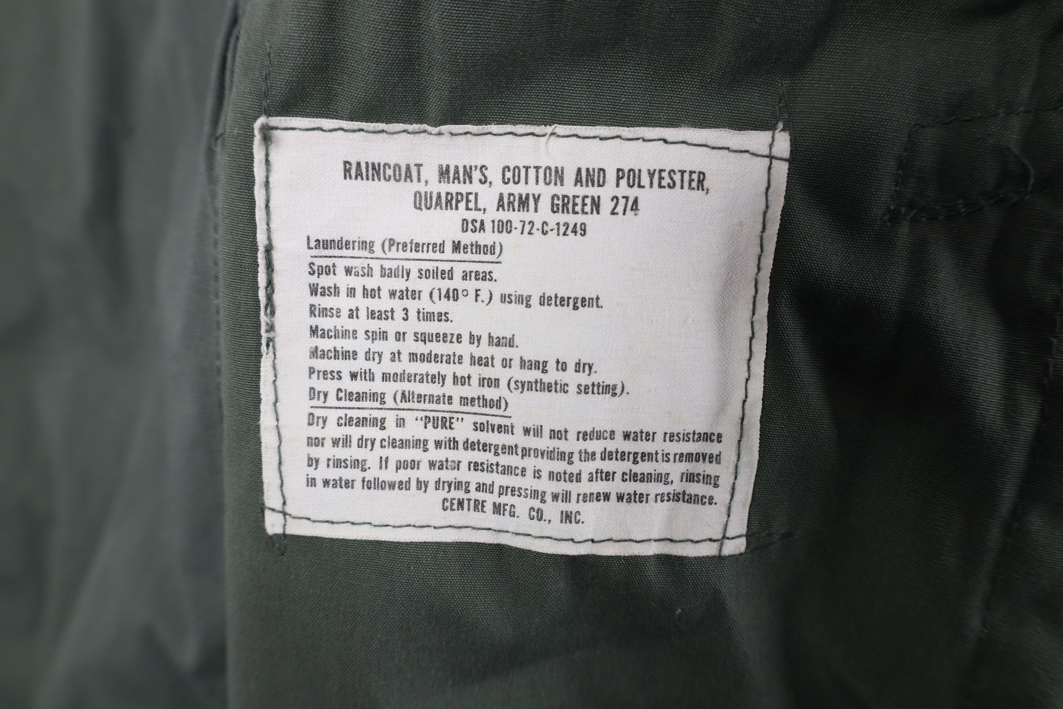 Vintage Vintage 70s Vietnam War 274 Green Raincoat Trench Coat USA Size US L / EU 52-54 / 3 - 10 Thumbnail
