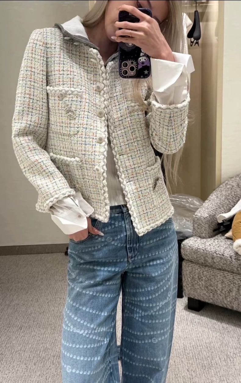 Chanel Chanel 25C early spring white tweed tweed jacket 2504-Nexta Size XS / US 0-2 / IT 36-38 - 8 Thumbnail
