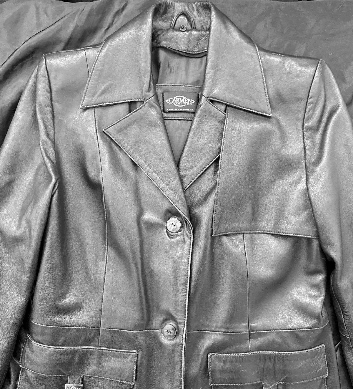 Vintage Iconic super long matrix leather coat Size L / US 10 / IT 46 - 12 Thumbnail