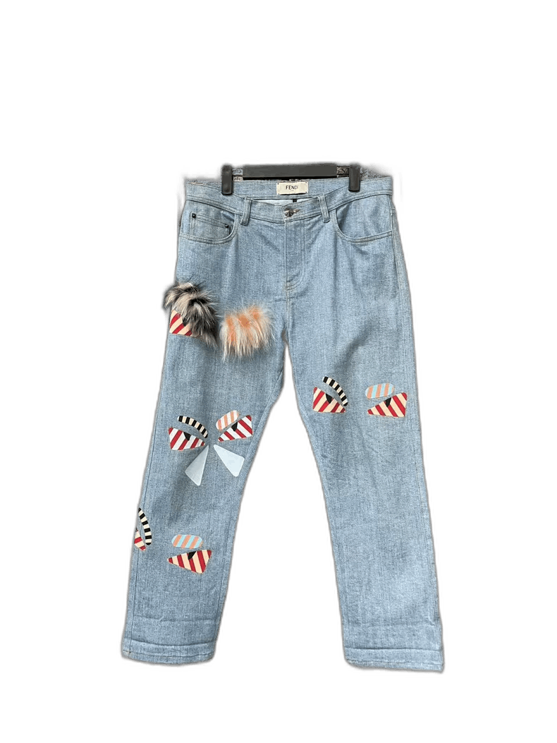 Fendi Fendi Decorative Denim Pants with Artistry Size 28" / US 6 / IT 42 - 1 Thumbnail
