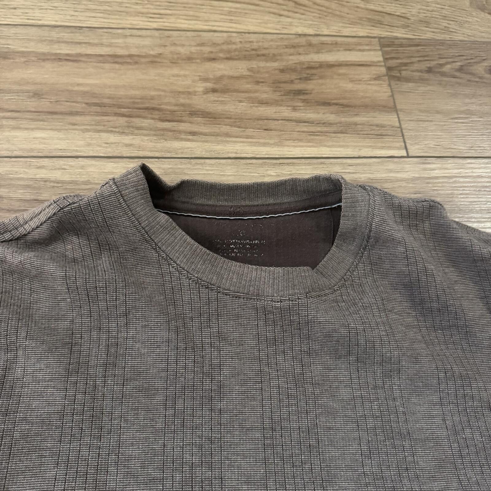 Van Heusen Vintage Brown Ribbed Knit Long Sleeve Sweatshirt Y2K Size US L / EU 52-54 / 3 - 3 Thumbnail