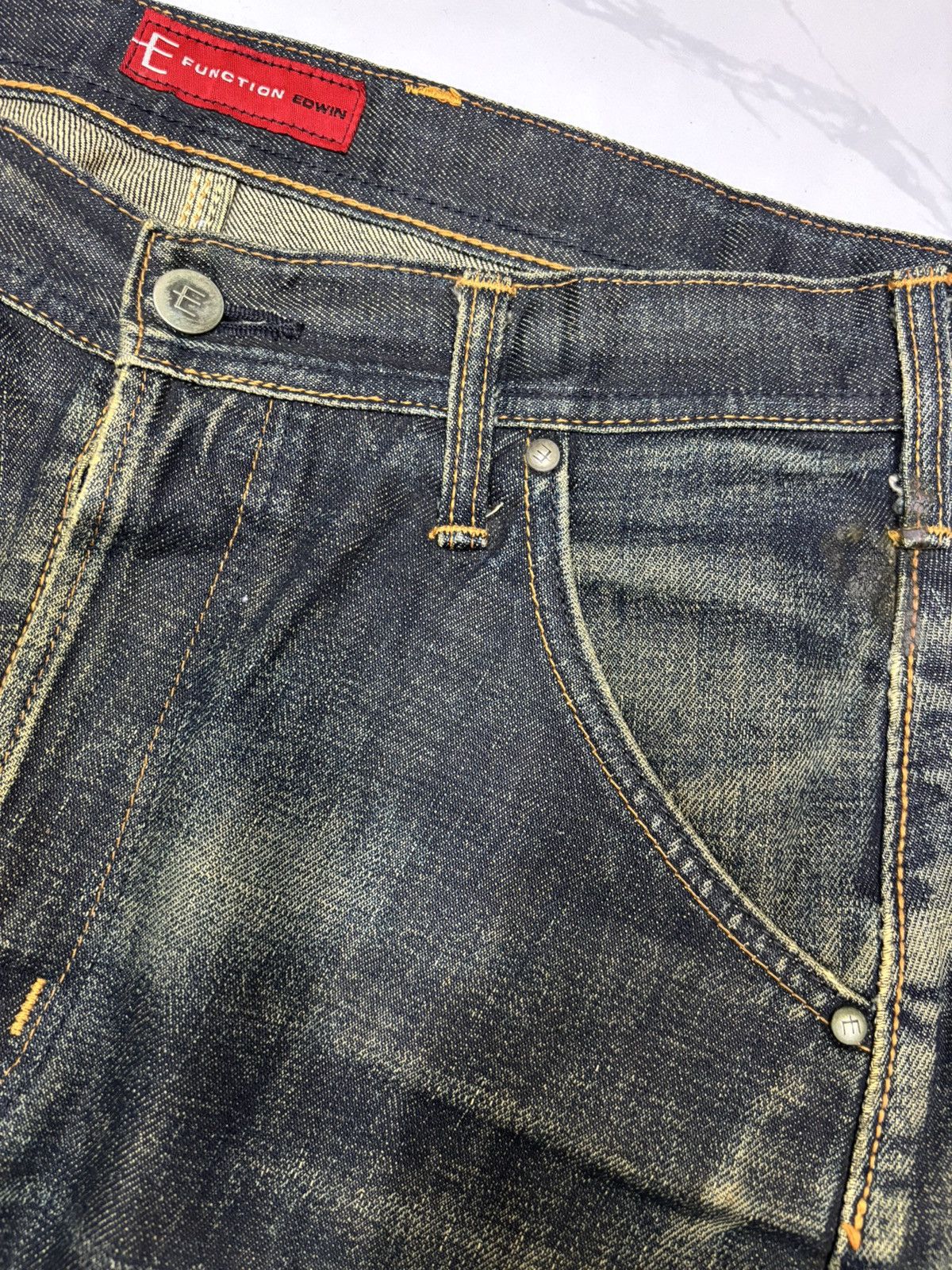 Undercover Rusty Edwin Function Baggy Jeans Mud Wash Denim Loose Size US 31 - 11 Thumbnail