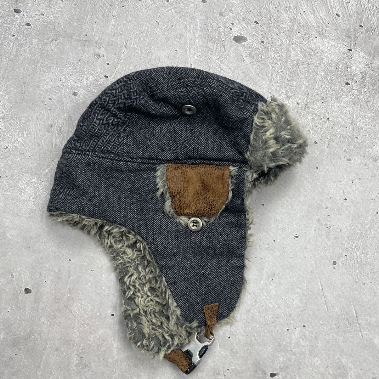 Hysteric Glamour × Vintage Crazy Y2K Mohair Fuzzy Hat Ushanka Punk Huge Size ONE SIZE - 4 Thumbnail