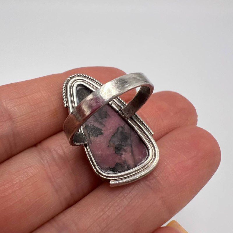 Vintage Vintage Rhodonite Ring Sterling Silver 925 Size 7 Handmade Size ONE SIZE - 7 Thumbnail