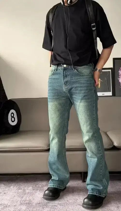 Designer × Japanese Brand × Jean distressed vibe yuppie flared jeans Size US 32 / EU 48 - 2 Thumbnail