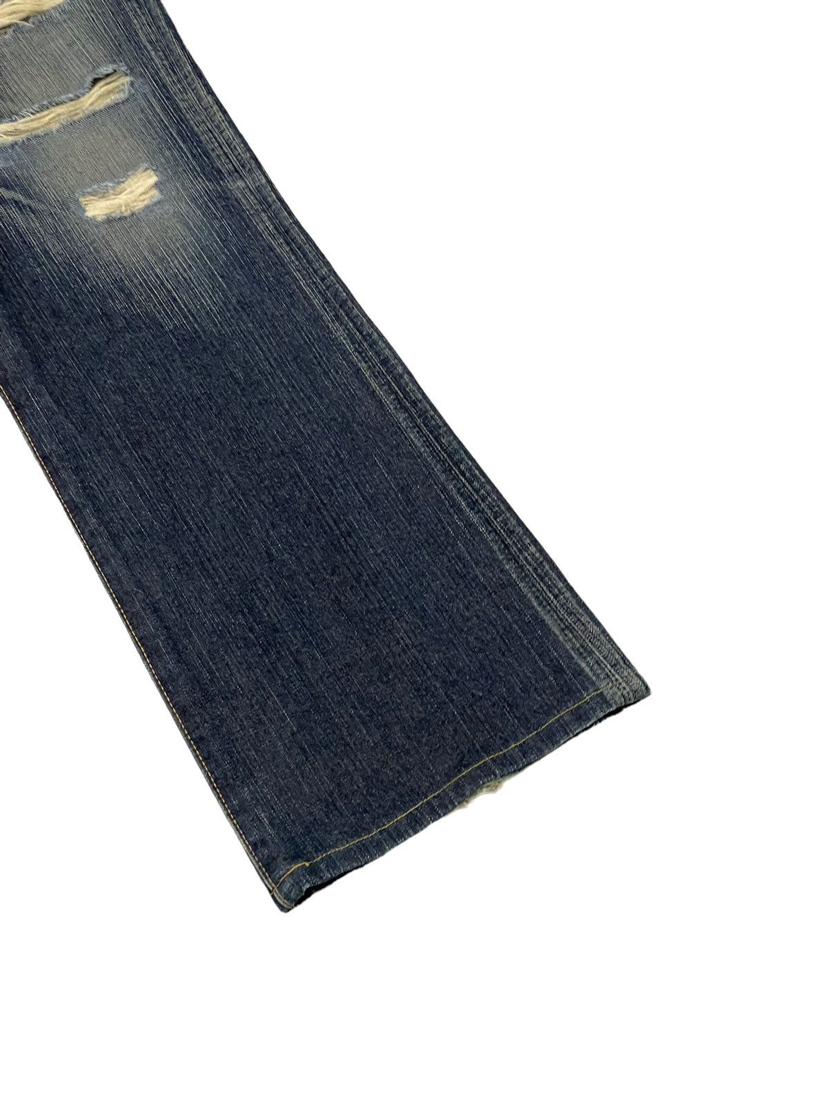 Japanese Brand Flare Jeans Edwin Japan Thrashed Distress Boot Cut 6🟦2 Size US 34 / EU 50 - 4 Thumbnail