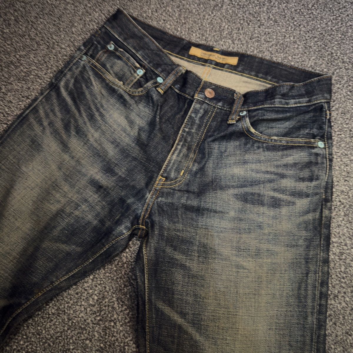 Undercover × Uniqlo 🔥🇯🇵 Japanese Uniqlo B002 Regular Fit Boot Cut Dark Blue Denim Size US 31 - 3 Thumbnail