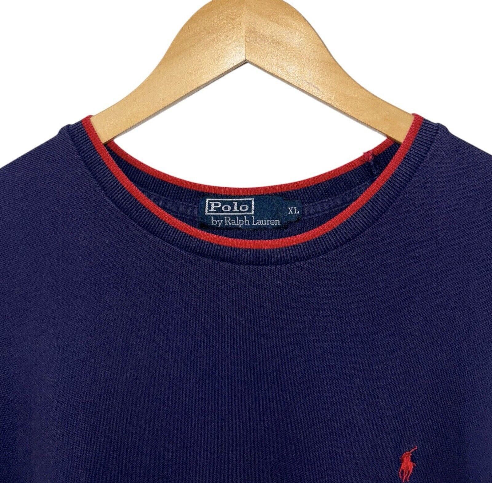 Polo Ralph Lauren Vintage Polo Ralph Lauren 90s Navy Blue Red Pony Shirt XL Size US XL / EU 56 / 4 - 2 Thumbnail