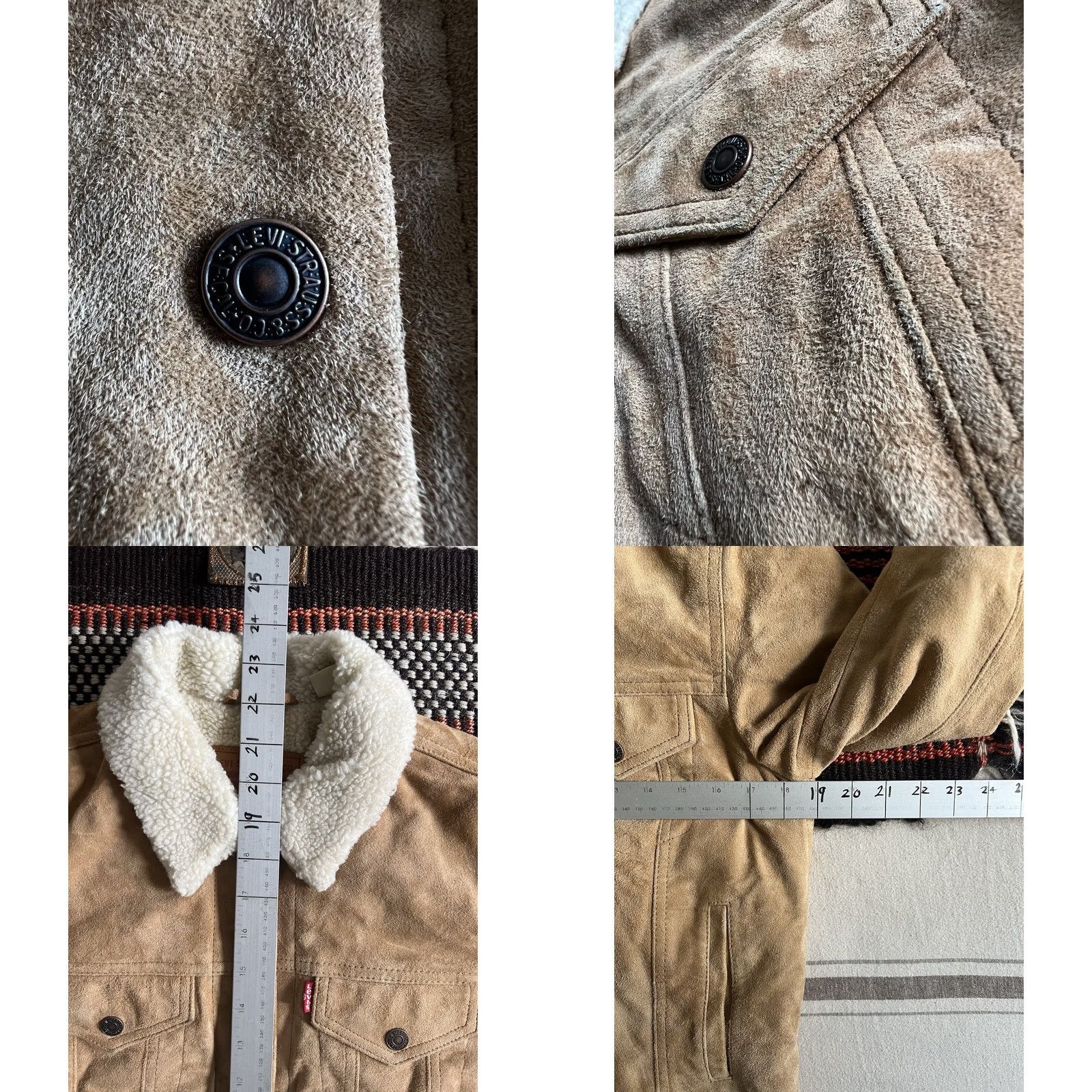Levi's VINTAGE Levi's Suede Trucker Jacket M Sherpa Fleece Special Ltd Edition Leather LNWOT Beige Women Regular Jacket Mens Womens Size M / US 6-8 / IT 42-44 - 8 Thumbnail