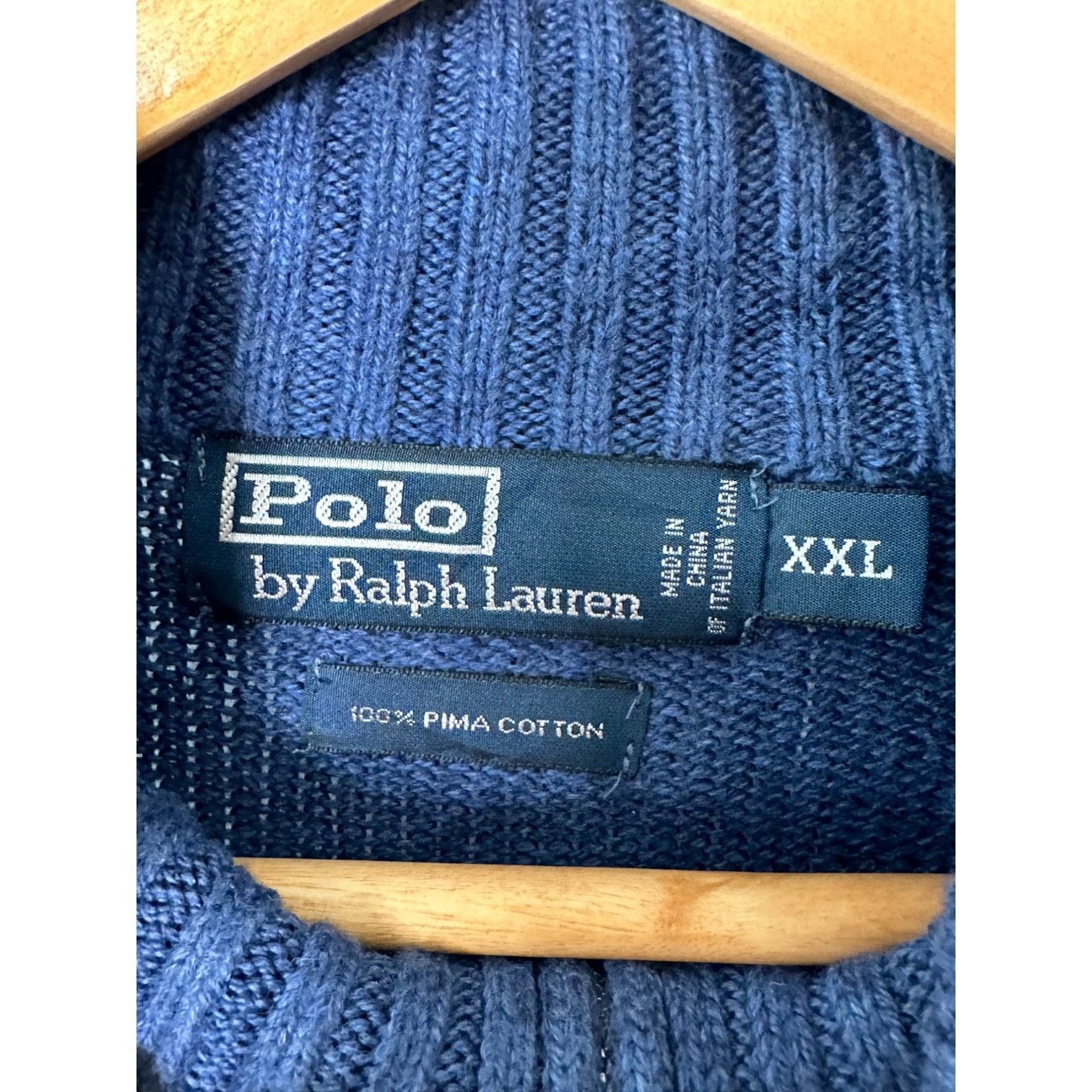 Ralph Lauren Polo Ralph Lauren Blue 1/4 Zip 100% Cotton Sweater Mens XXL Size US XXL / EU 58 / 5 - 5 Thumbnail