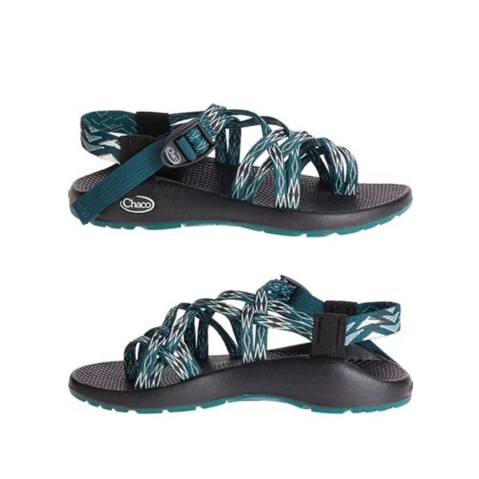 Chaco ZX2 Classic Angular Teal Black Strappy Sandal NWOT 9