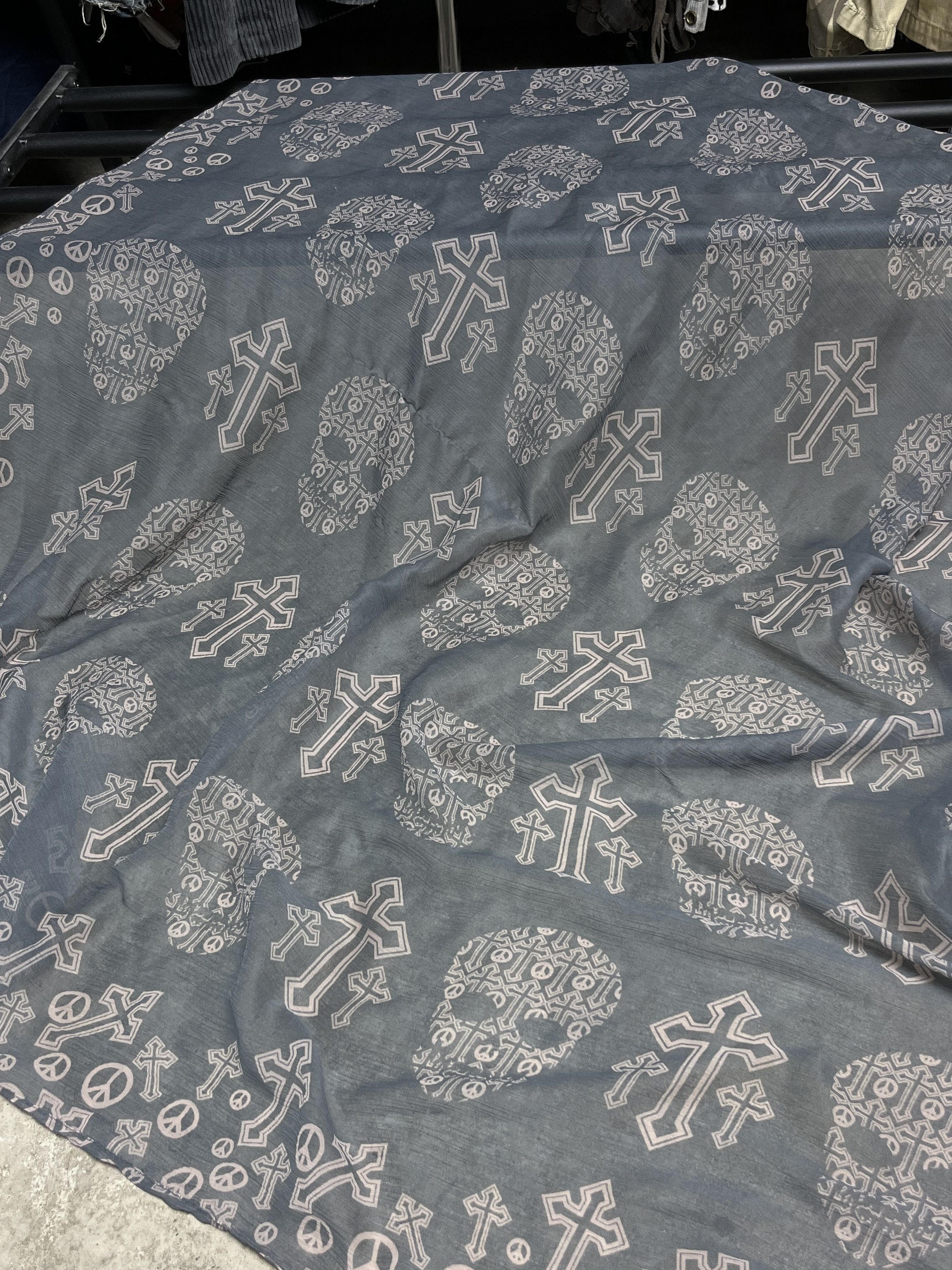 Vintage CROSS & PEACE SYMBOL BANDANA - № 4511 Size ONE SIZE - 3 Thumbnail