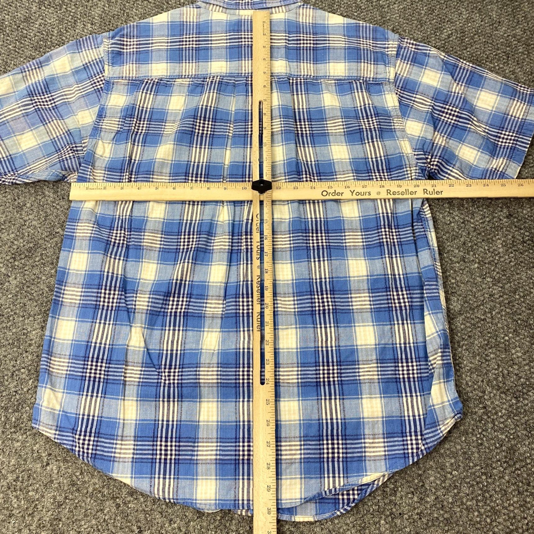 Eddie Bauer VINTAGE Eddie Bauer Shirt Men L Blue Yellow Plaid Cotton Button-Up Short Sleeve Casual Brandon? (Wait) Size US L / EU 52-54 / 3 - 5 Thumbnail