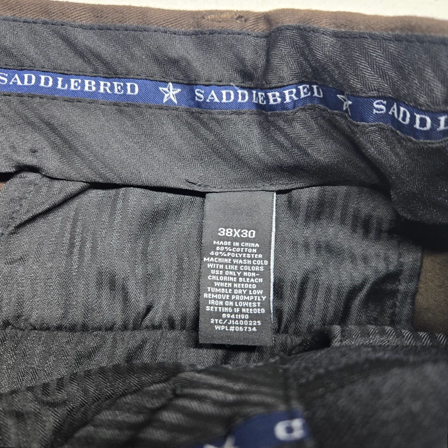 Vintage Saddlebred Pants BROWN Khakis Flat Front Chinos Adult Men's Size 38 x 30 Brown Chino Pants Mens Regular 38x30 Vintage? No Size US 38 / EU 54 - 3 Thumbnail