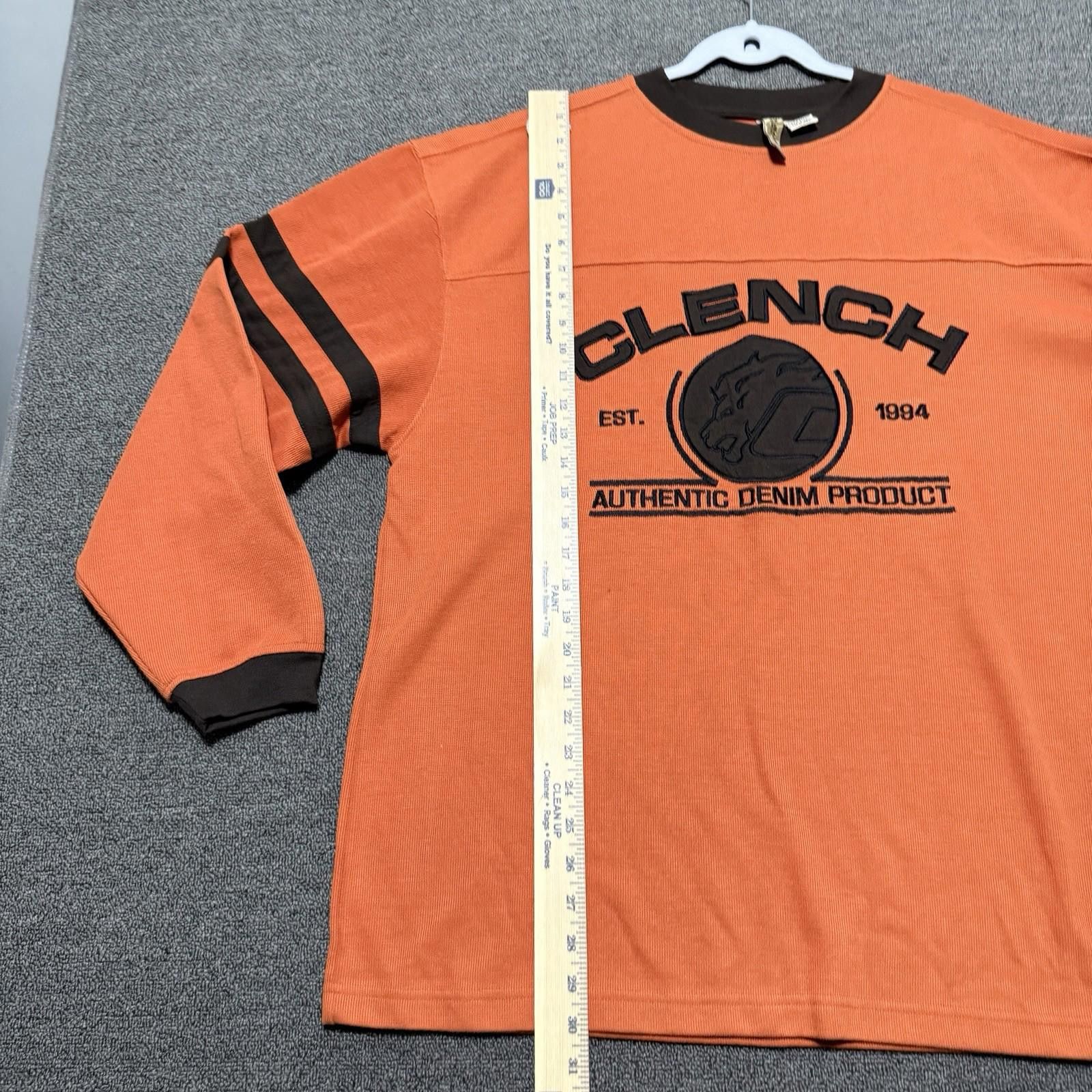 Other VTG 90s Clench Jeans Co Orange Sweater Mens XL Hip Hop Baggy Size US XL / EU 56 / 4 - 5 Thumbnail