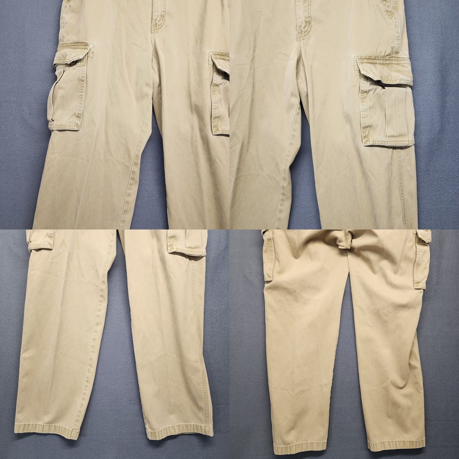 Vintage LL Bean Cargo Pants Mens 32x30 Khaki Beige Cotton Utility Pockets Cargo Pant Regular Waist 32 Inseam 30 Front Zip Button Pockets Vintage No Mens Size US 32 / EU 48 - 9 Thumbnail