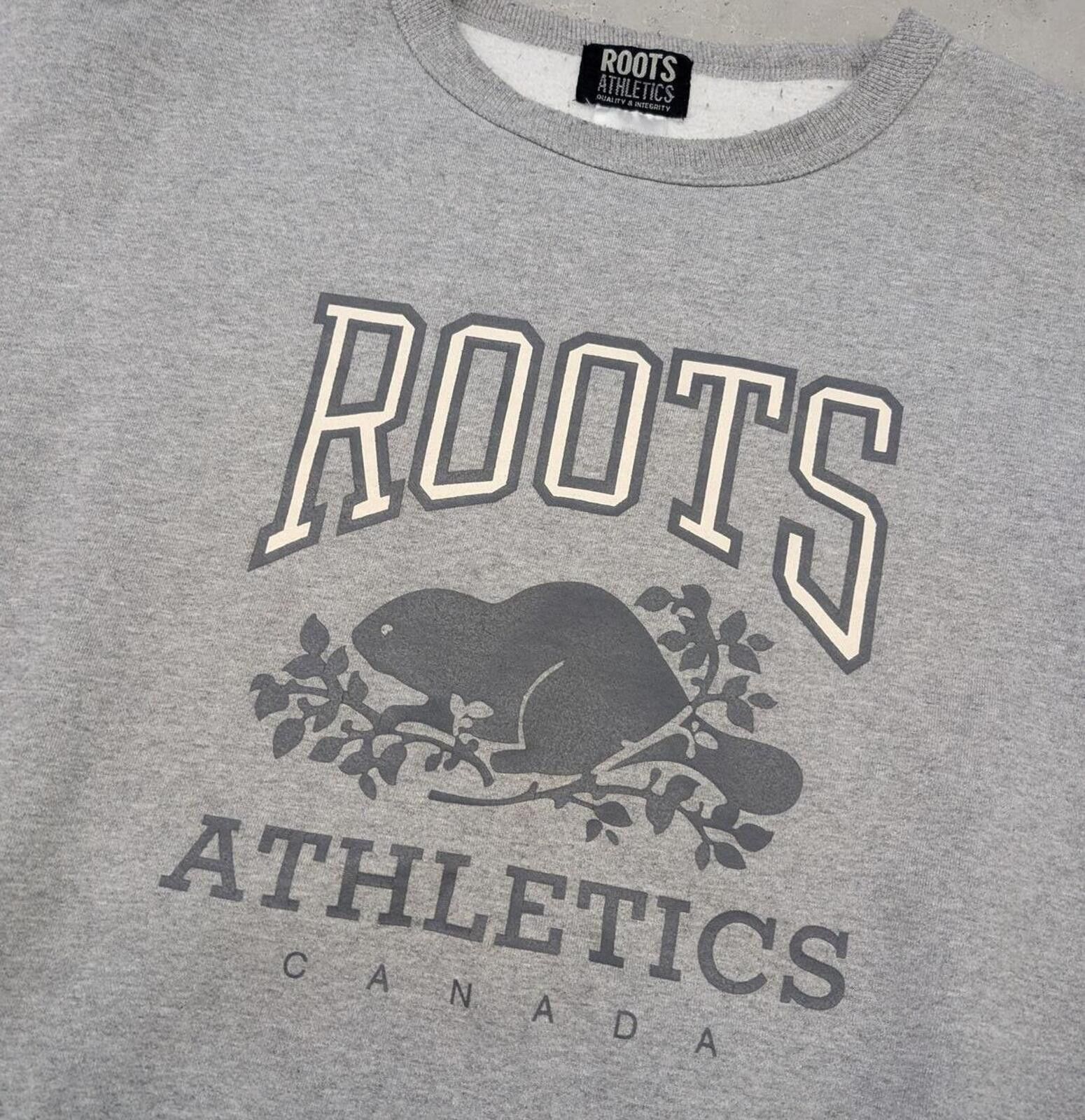 Roots Vintage 90s Roots Athletics Essential Gray Crew Neck Sweater Size US XL / EU 56 / 4 - 3 Thumbnail