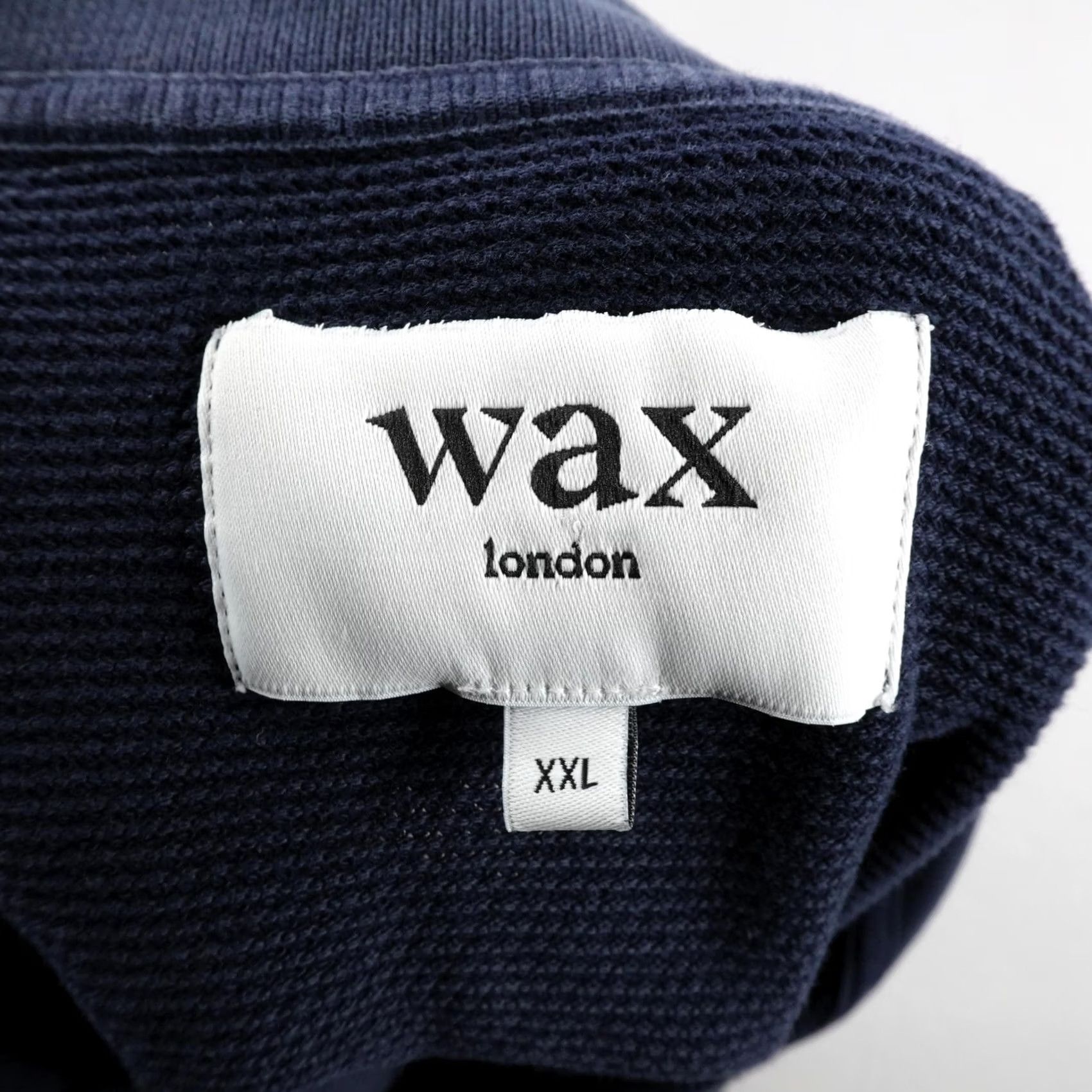 Wax London VINTAGE Wax London Polo Shirt Mens 2XL Navy Blue Heavyweight Textured Thermal Split Neck Shirt Mens 2XL Navy Blue Size US XXL / EU 58 / 5 - 7 Thumbnail