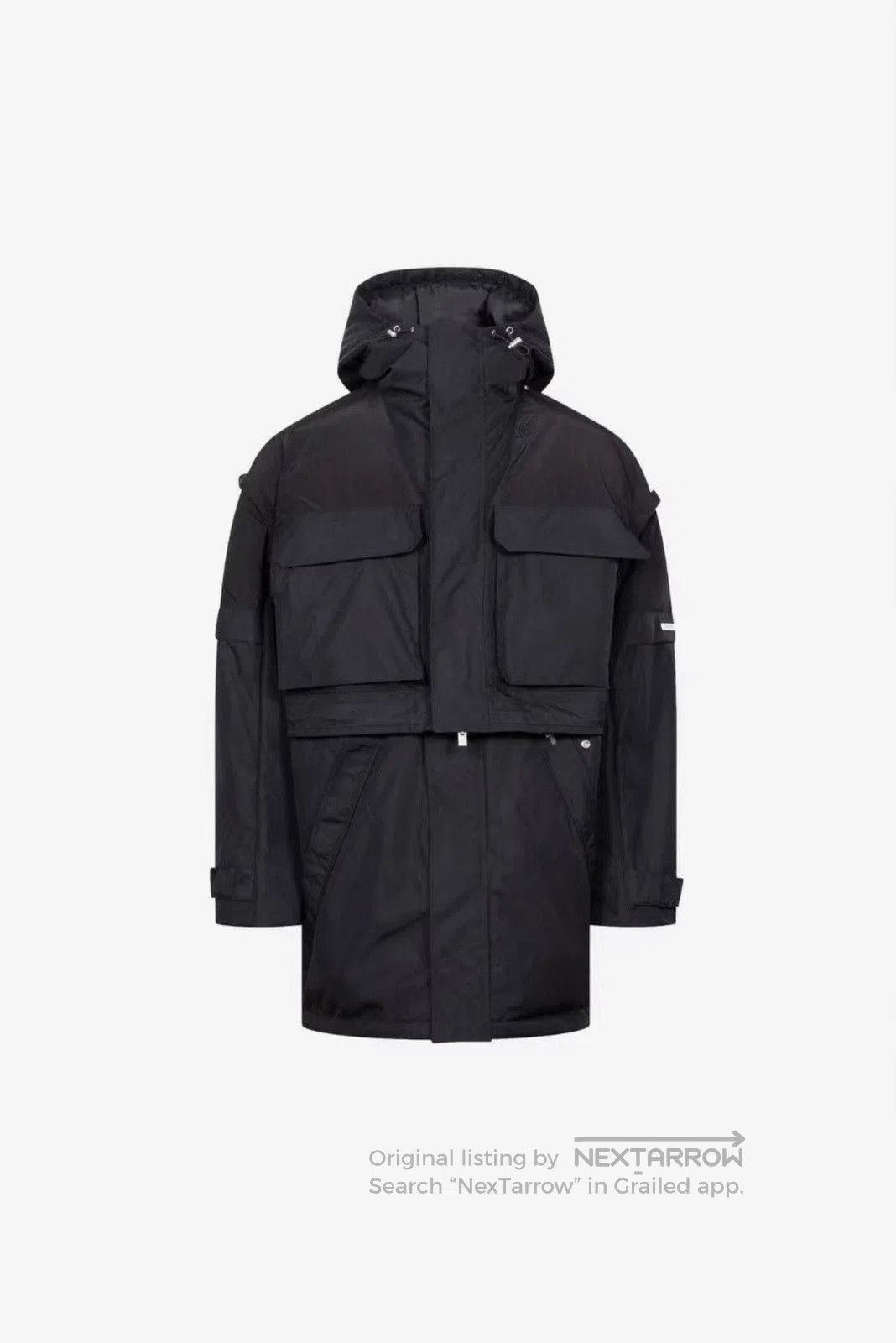 Heliot Emil Black Hooded Parka with Pockets . Size US M / EU 48-50 / 2 - 2 Thumbnail