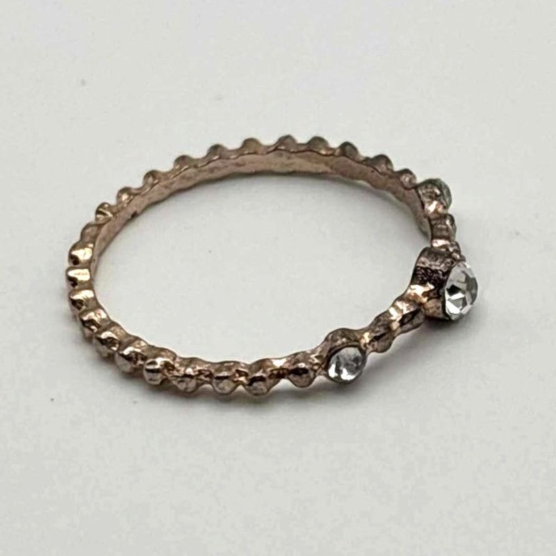 Other Rose Gold 3 Tier Crystal Ring Size ONE SIZE - 3 Thumbnail