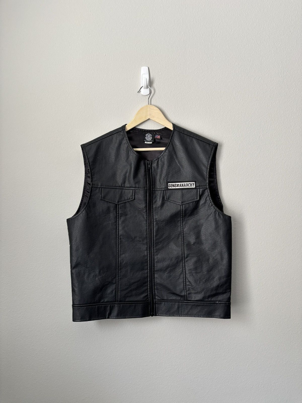 Vintage Vintage RARE SONS OF ANARCHY BLACK FAUX LEATHER VEST Size US L / EU 52-54 / 3 - 2 Thumbnail