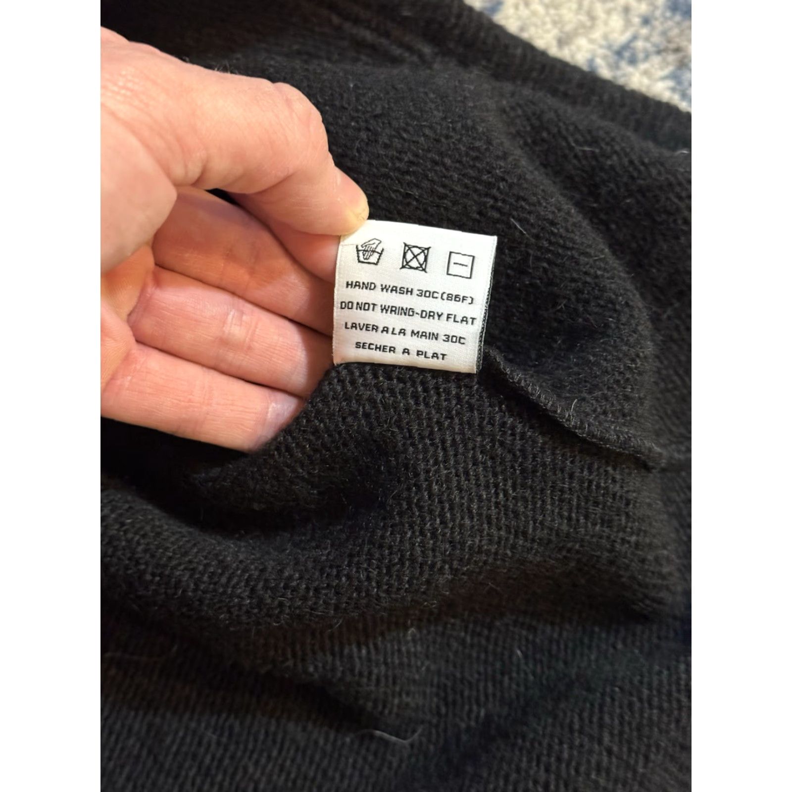 Vintage Gjoska Sweater Women's XS Black 100% Wool Lava Pattern Slim Pullover Art Outdoor - Fall Winter Women’s (Pattern: Lava) Size XS / US 0-2 / IT 36-38 - 7 Thumbnail