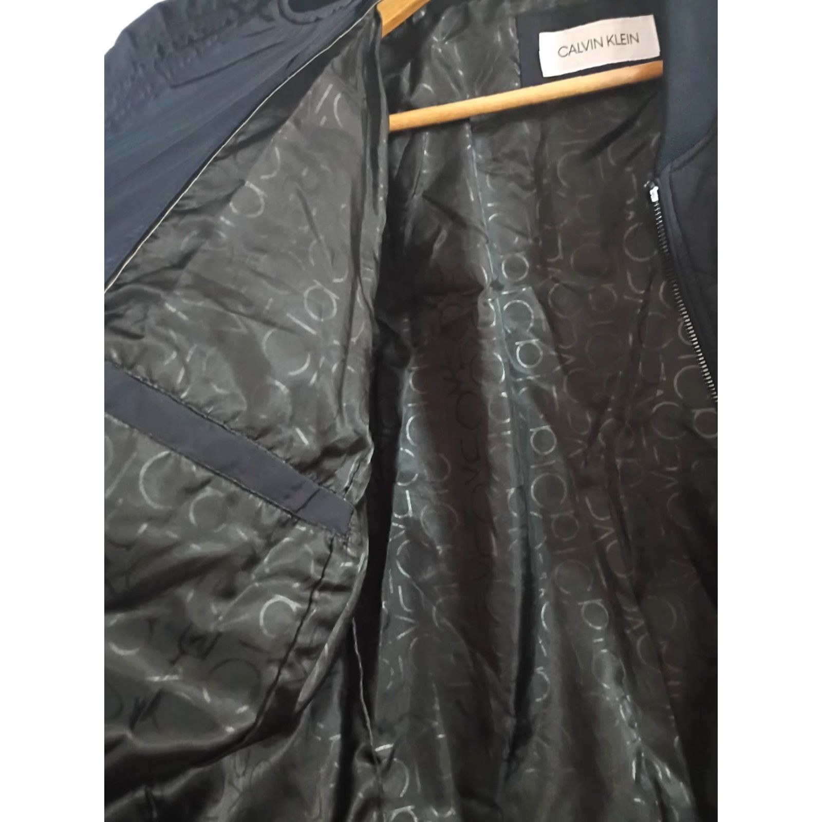 Calvin Klein Calvin Klein Men's Navy Quilted Jacket Crew Collar Zip Pocket Casual Long Stand-Up Collar Buttons - M Black Navy Quilted Jacket Mens Size US M / EU 48-50 / 2 - 3 Thumbnail