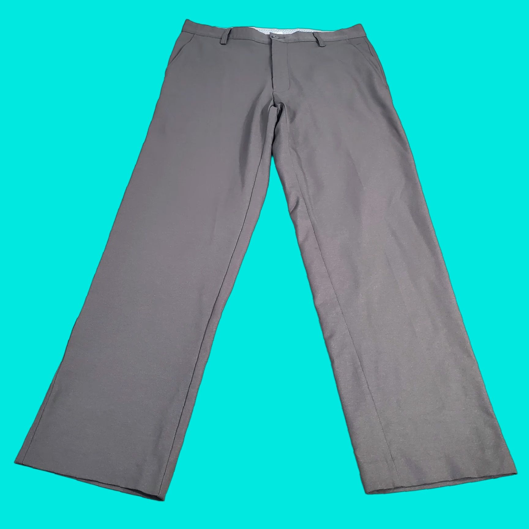 Footjoy FootJoy Pants Mens 34x32 Gray Chino Flat Front Logo Solid Athletic Casual Golf Size US 34 / EU 50 - 1 Thumbnail