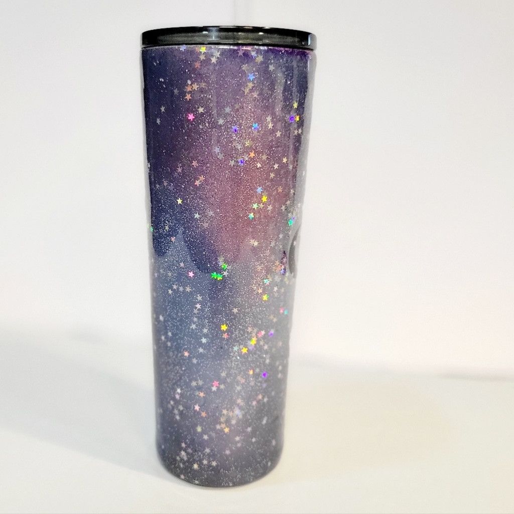 Handmade Nebula Starry Sky Reach For the Stars Glitter 30 Oz Tumbler Size ONE SIZE - 3 Thumbnail