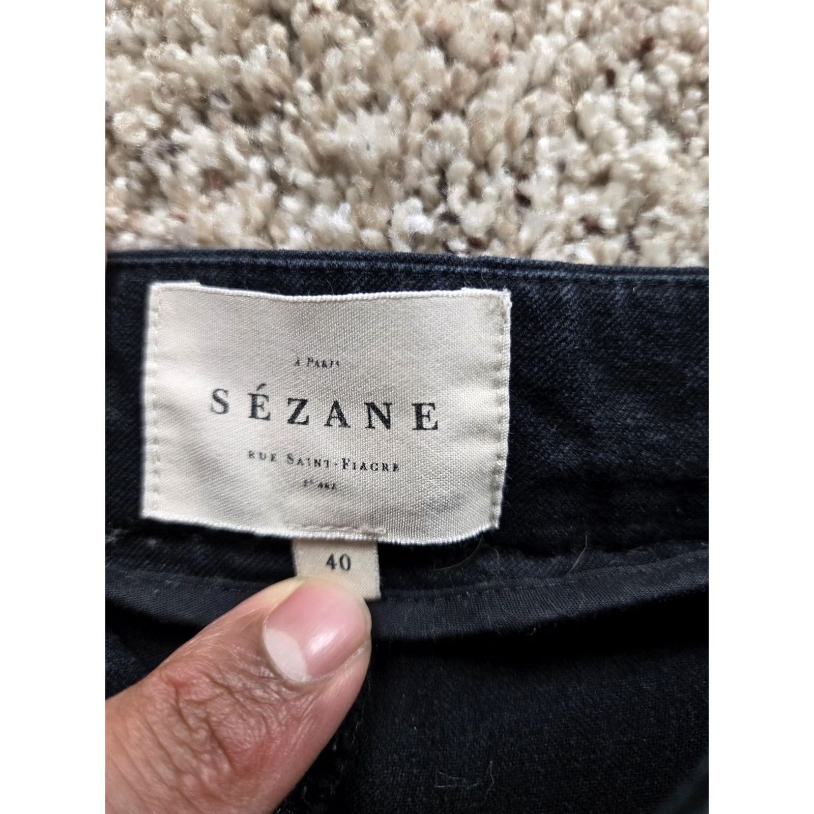 Vintage Sezane Pants Womens 40 Black Slim Fit Side Zip Trousers Ankle Crop High Rise Twill Classic Pockets City Womens Black 40 Slim Tapered Ankle Size 27" / US 4 / IT 40 - 3 Thumbnail