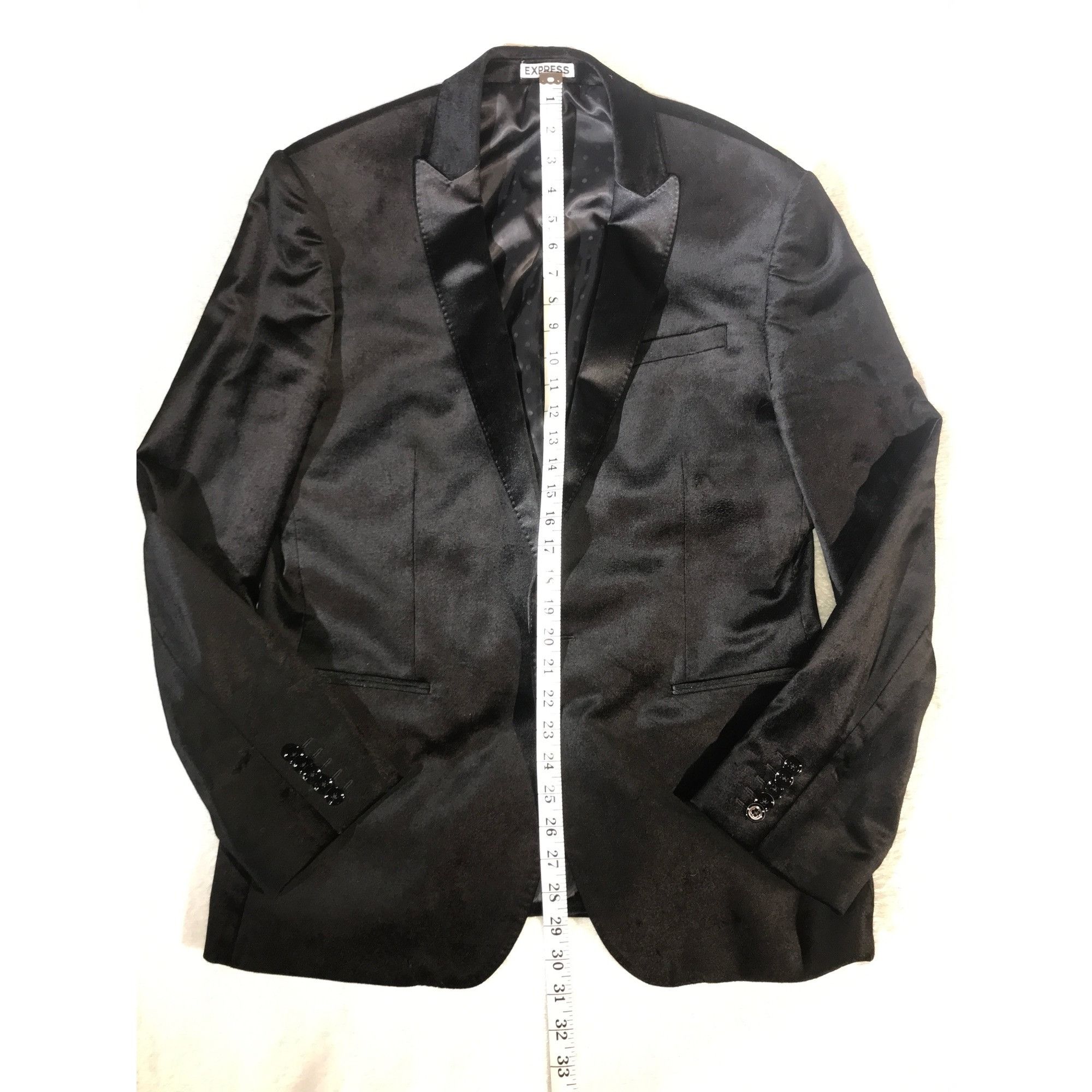 Express Express Men's Photographer Fitted Black Velvet Tuxedo Blazer Size US XXS / EU 40 - 6 Thumbnail