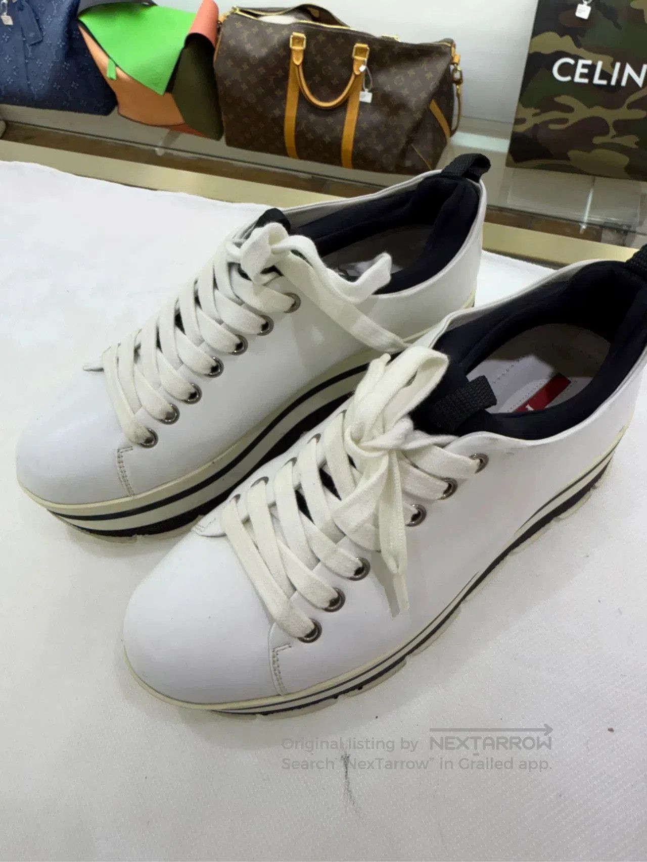 Prada Prada White Platform Casual Shoes. Size US 5 / IT 35 - 2 Thumbnail